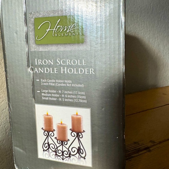 NWT Iron Candle Scroll Set of 3 - Picture 4 of 10